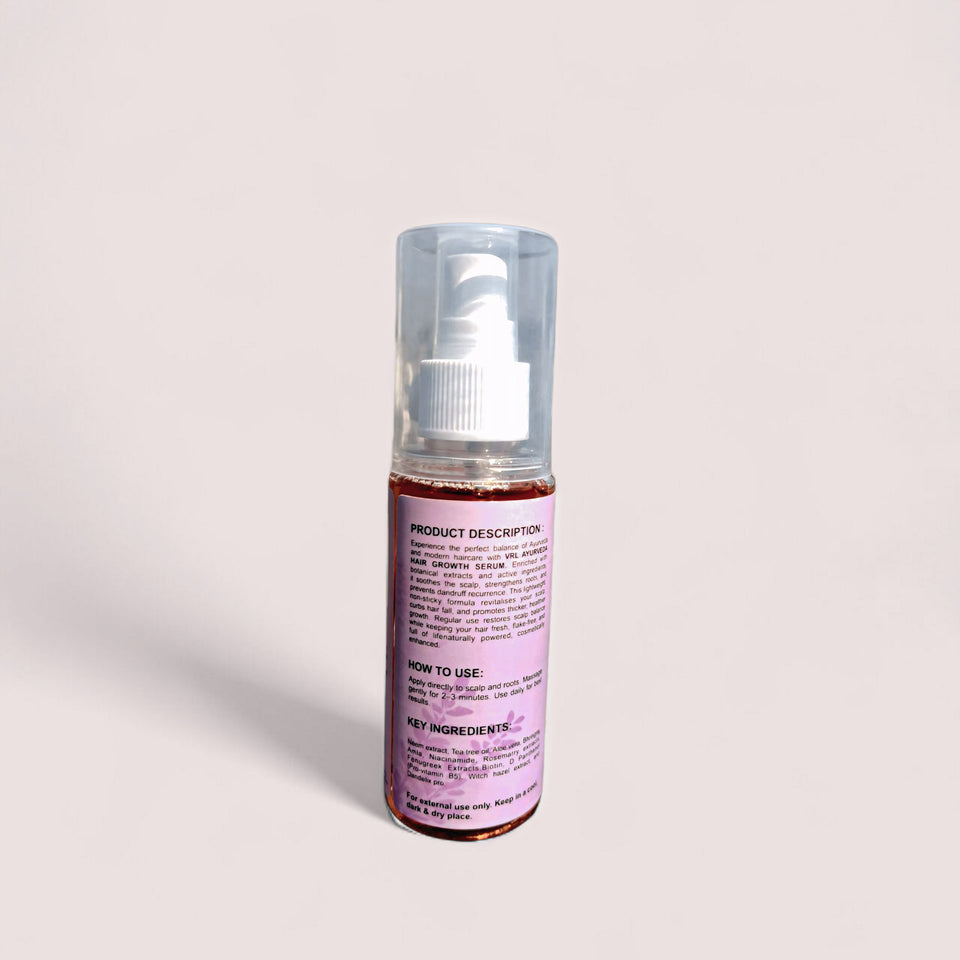 VRL Ayurveda Advanced Hair Growth Serum with Redensyl, Rosemary & Biotin | Strengthens Roots & Reduces Breakage | Non-Sticky Formula | 50ml