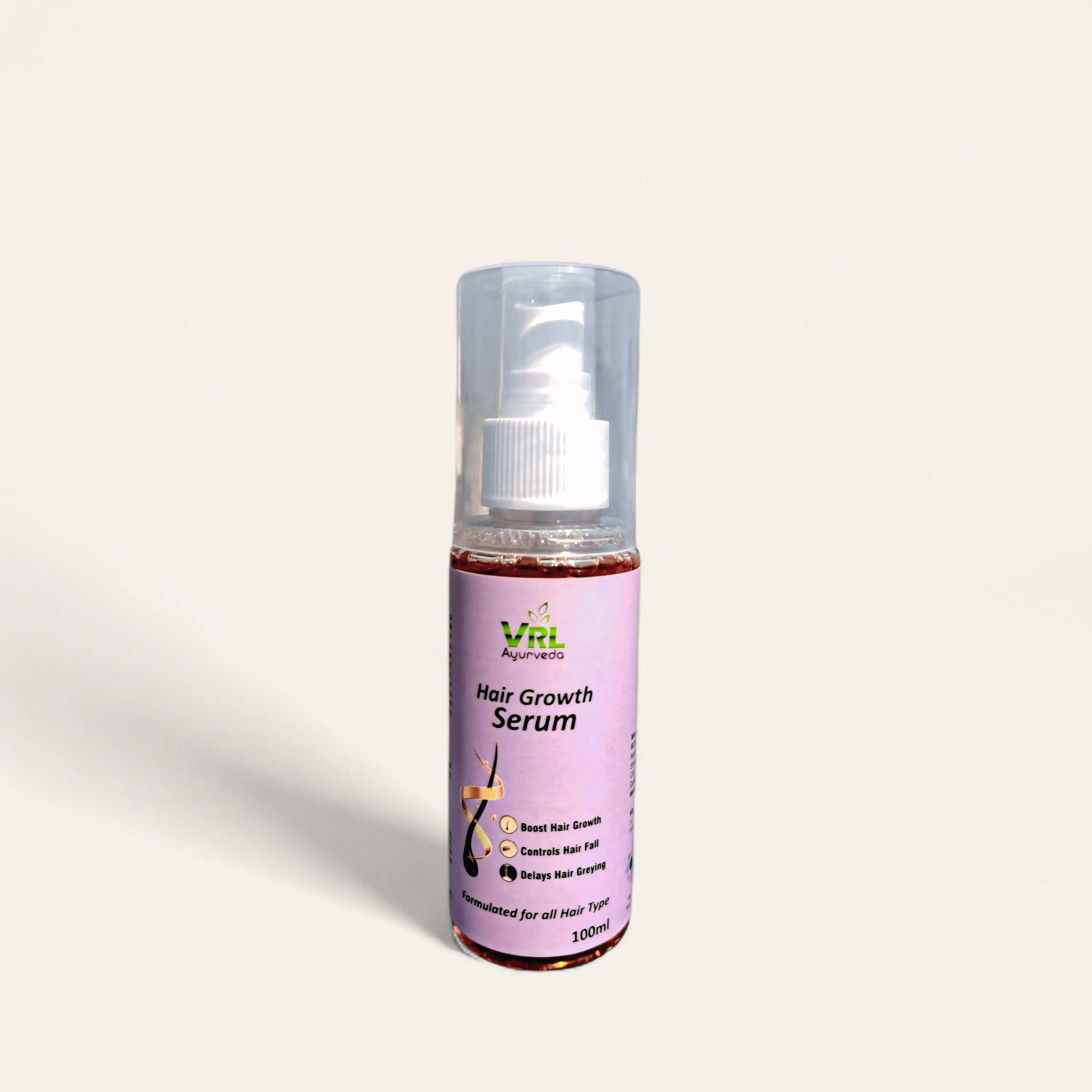 VRL Ayurveda Hair Growth Combo | Kesh Rakshak Anti-Dandruff Shampoo (Rosemary, Salicylic, Biotin) + Advanced Hair Growth Serum | Reduces Visible Flakes & Supports Stronger Hair | 200ml + 100ml