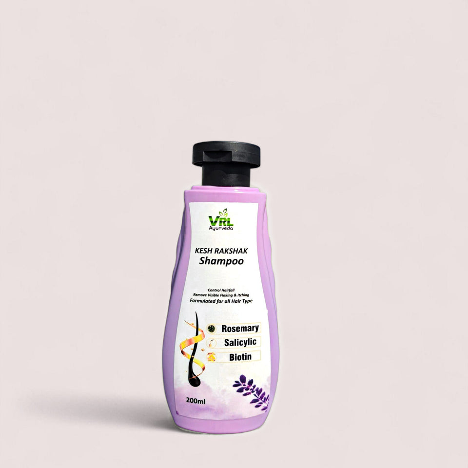 VRL Ayurveda Hair Growth Combo | Kesh Rakshak Anti-Dandruff Shampoo (Rosemary, Salicylic, Biotin) + Advanced Hair Growth Serum | Reduces Visible Flakes & Supports Stronger Hair | 200ml + 100ml